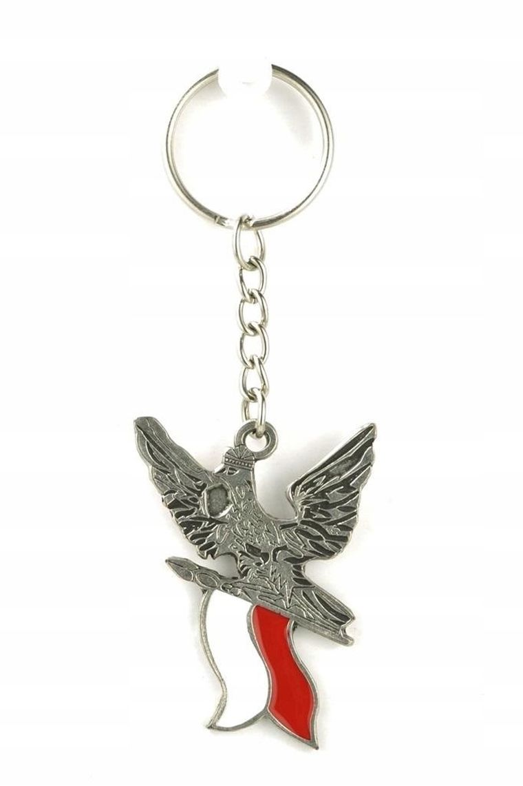 Abino, brelok metalowy, orzeł z flagą Polski