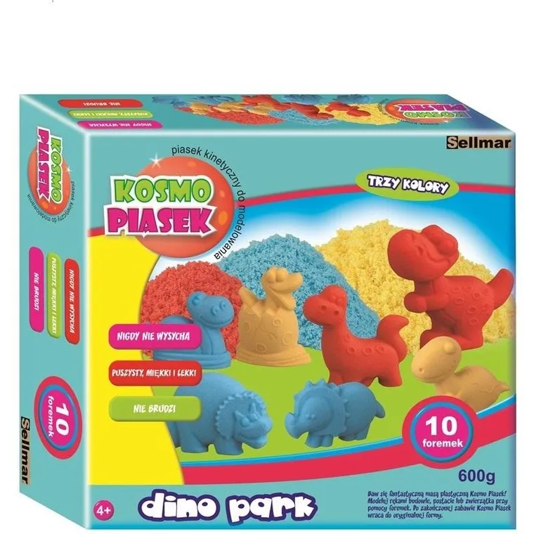 Abino, Dinopark, piasek kinetyczny kosmo piasek, 600g