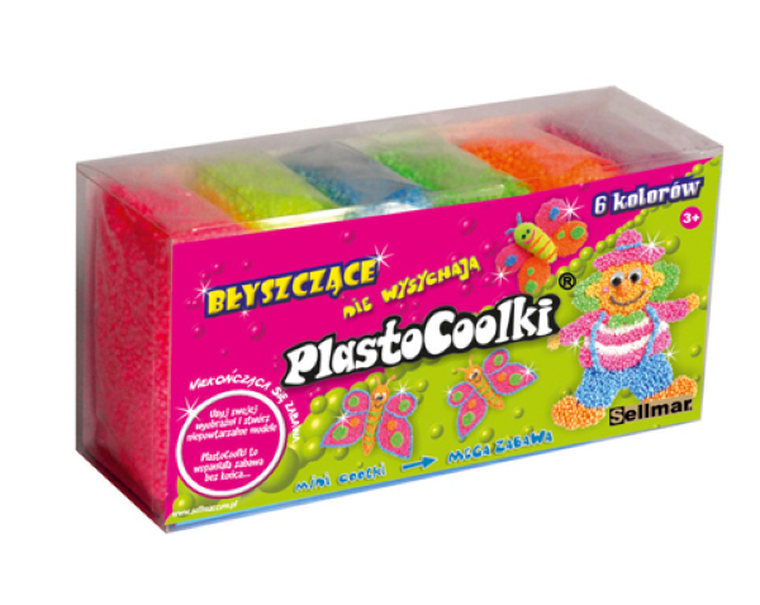 Abino, PlastoCoolki, masa plastyczna, błyszczące, 6 szt.