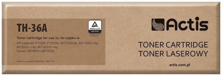 Actis, toner do drukarki, TH-36A, zamiennik HP 36A CB436A, Canon CRG-713, Standard, 2000 stron, czarny