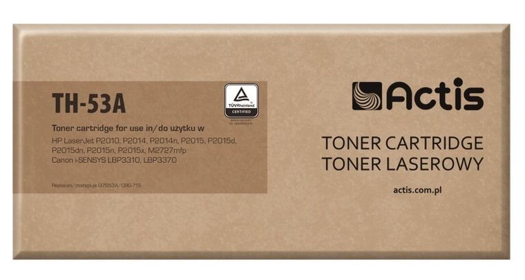 Actis, toner do drukarki, TH-53A, zamiennik HP 53A Q7553A, Canon CRG-715, Standard, 3000 stron, czarny