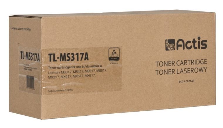 Actis, toner do drukarki, TL-MS317A, zamiennik Lexmark 51B2000, Standard, 2500 stron, czarny