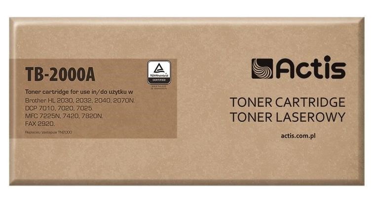 Actis, toner, TB-2000A, zamiennik TN-2000/TN-2005, Standard, 2500 stron, czarny