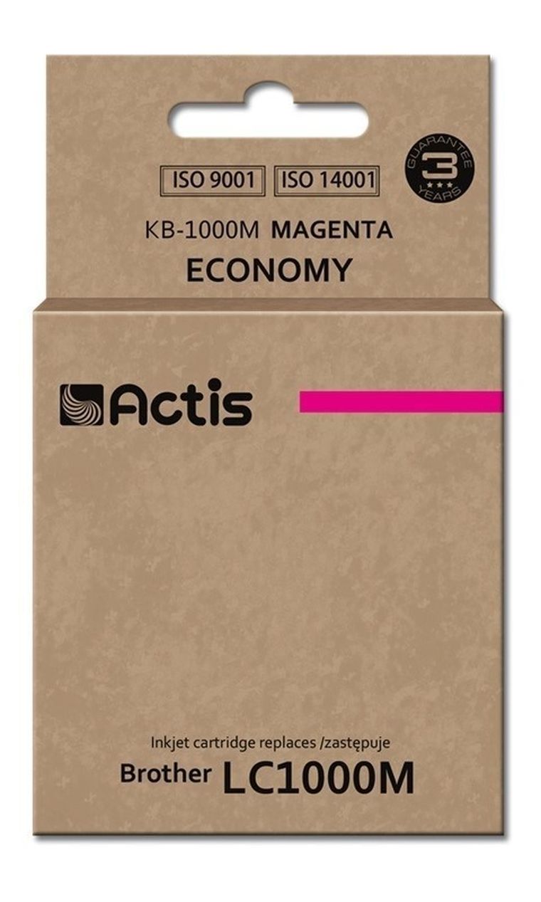 Actis, tusz do drukarki, KB-1000M, zamiennik Brother LC1000M/LC970M, Standard, 36 ml, czerwony