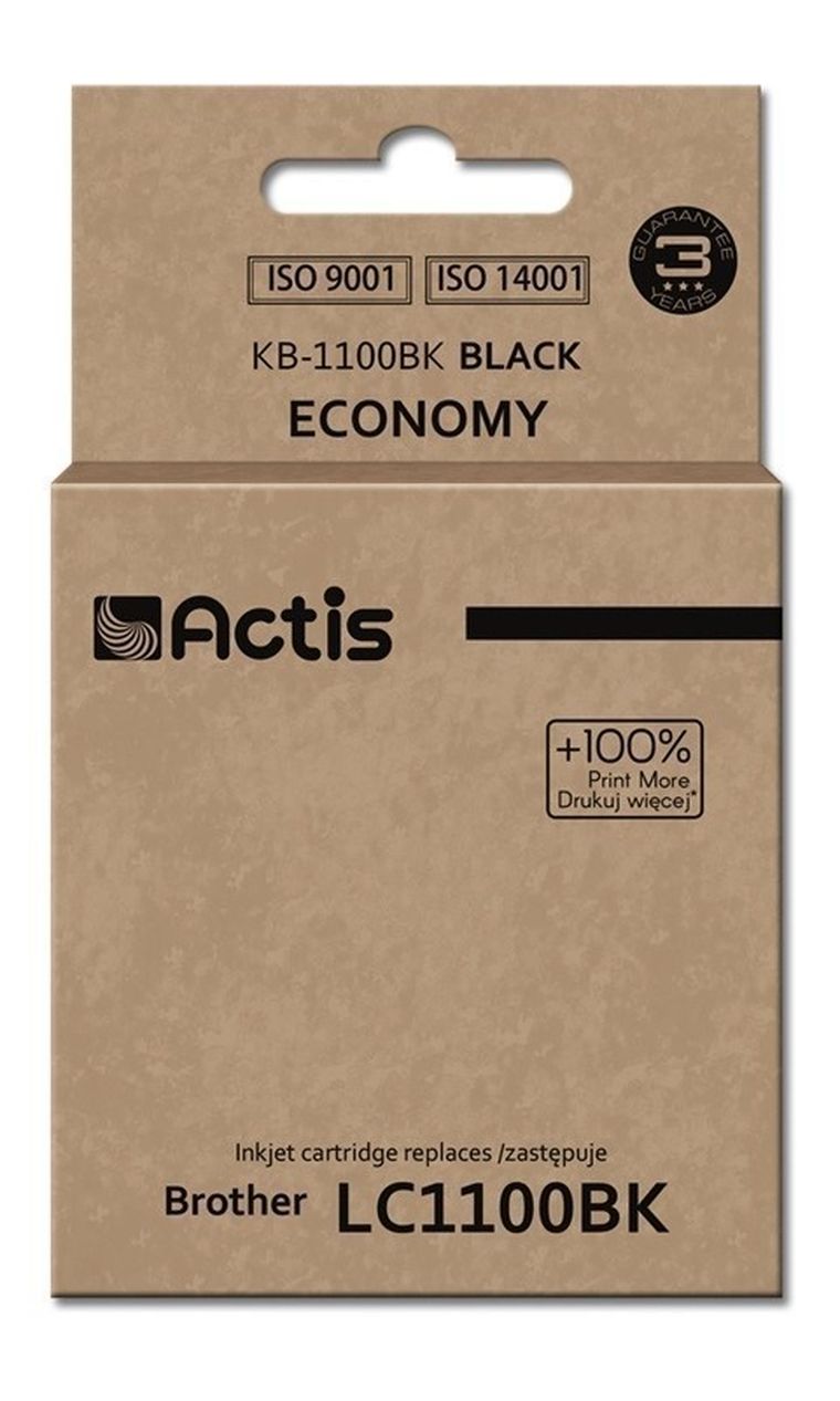 Actis, tusz do drukarki, KB-1100Bk, zamiennik Brother LC1100BK/980BK, Standard, 28 ml, czarny