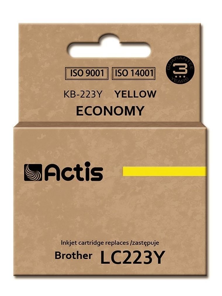 Actis, tusz do drukarki, KB-223Y, zamiennik Brother LC223Y, Standard, 10 ml, żółty
