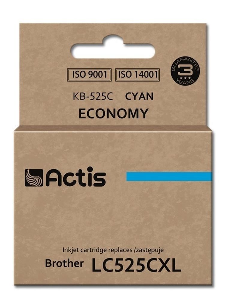 Actis, tusz do drukarki, KB-525C, zamiennik Brother LC525C, Standard, 15 ml, niebieski