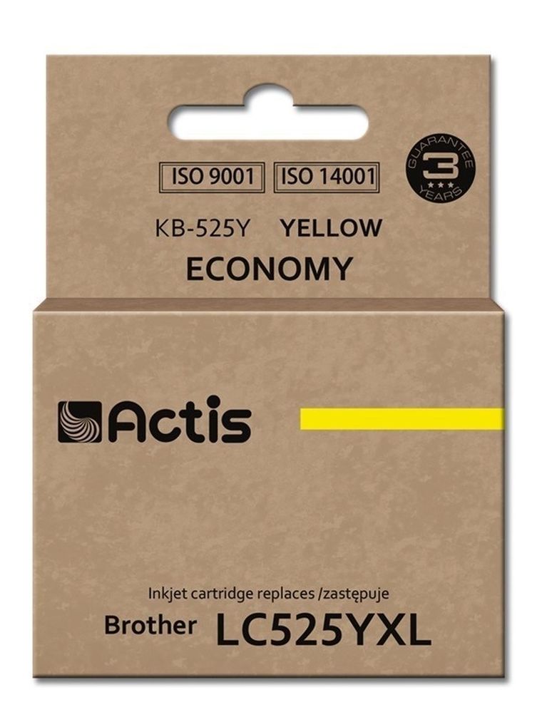 Actis, tusz do drukarki, KB-525Y, zamiennik Brother LC525Y, Standard, 15 ml, żółty