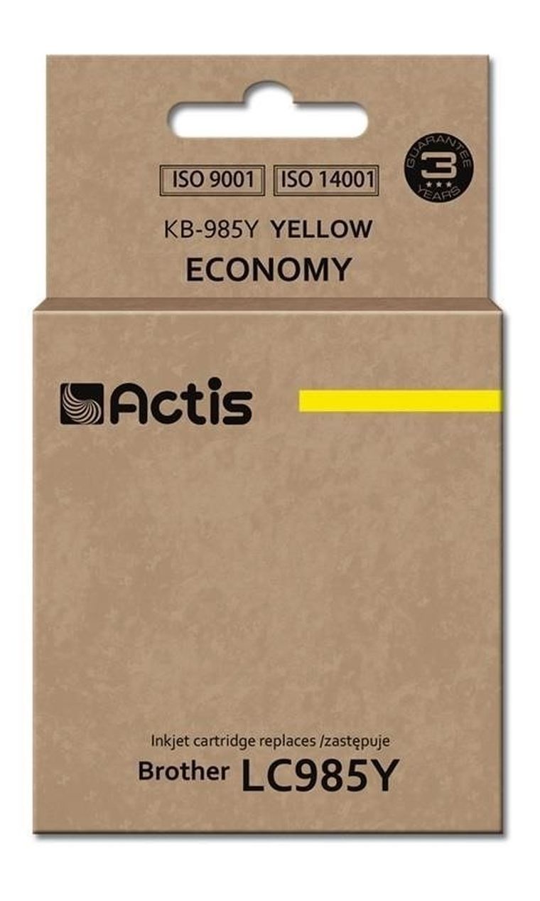 Actis, tusz do drukarki, KB-985Y, zamiennik Brother LC985Y, Standard, 19,5 ml, żółty