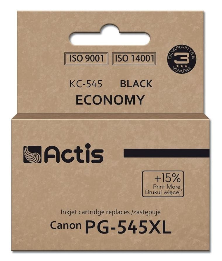 Actis, tusz do drukarki, Kc-545, zamiennik do Canon Pg-545xl, Supreme, 15 ml; 207 stron, czarny