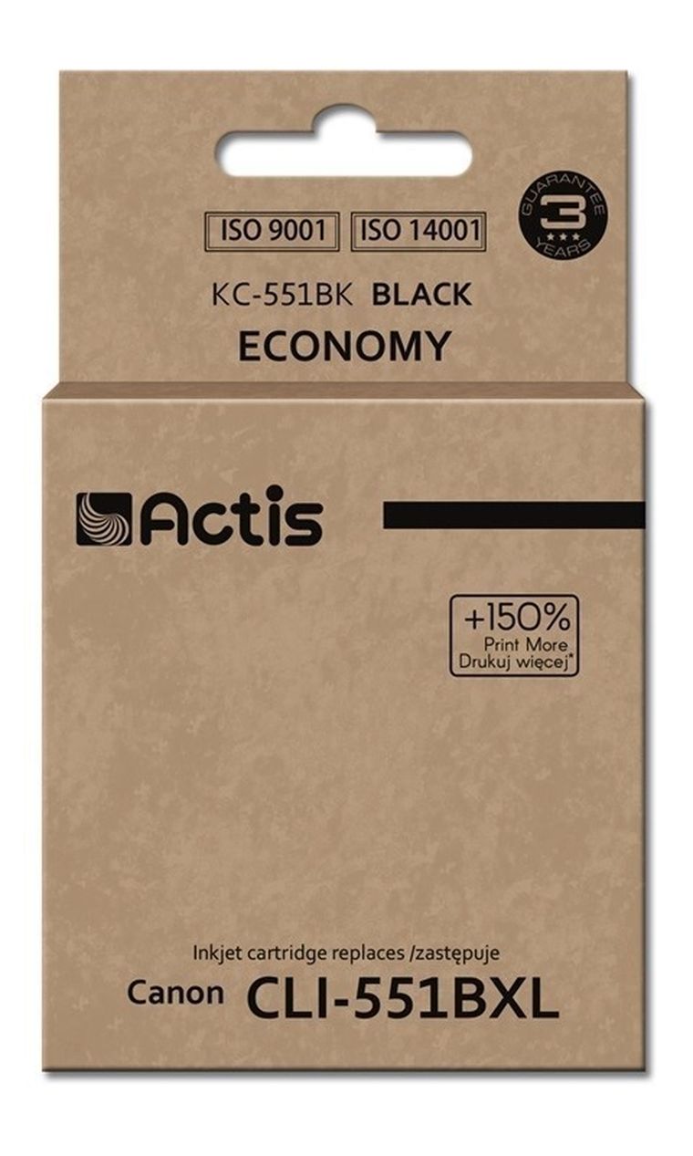 Actis, tusz do drukarki, KC-551Bk, zamiennik Canon, Standard, 12 ml, czarny