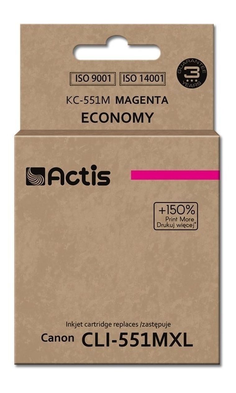 Actis, tusz do drukarki, KC-551M, zamiennik Canon, Standard, 12 ml, czerwony