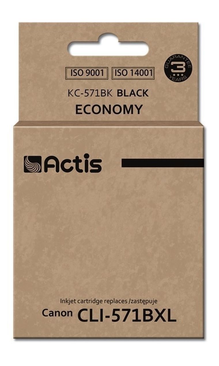 Actis, tusz do drukarki, KC-571Bk, zamiennik Canon, Standard, 12 ml, czarny