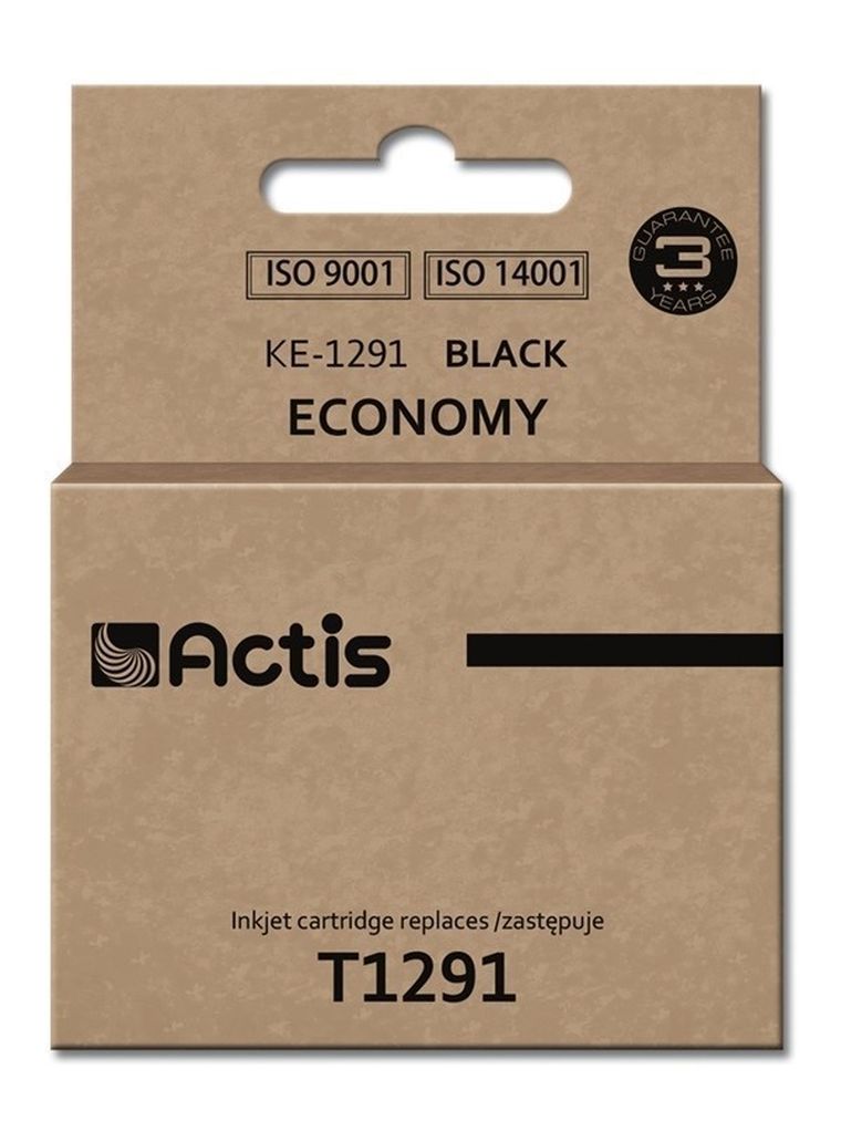 Actis, tusz do drukarki, KE-1291, zamiennik Epson T1291, Standard, 18 ml, czarny