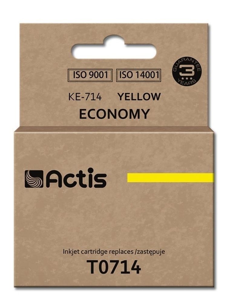 Actis, tusz do drukarki, KE-714, zamiennik Epson T0714, T0894, T1004, Standard, 13,5 ml, żółty