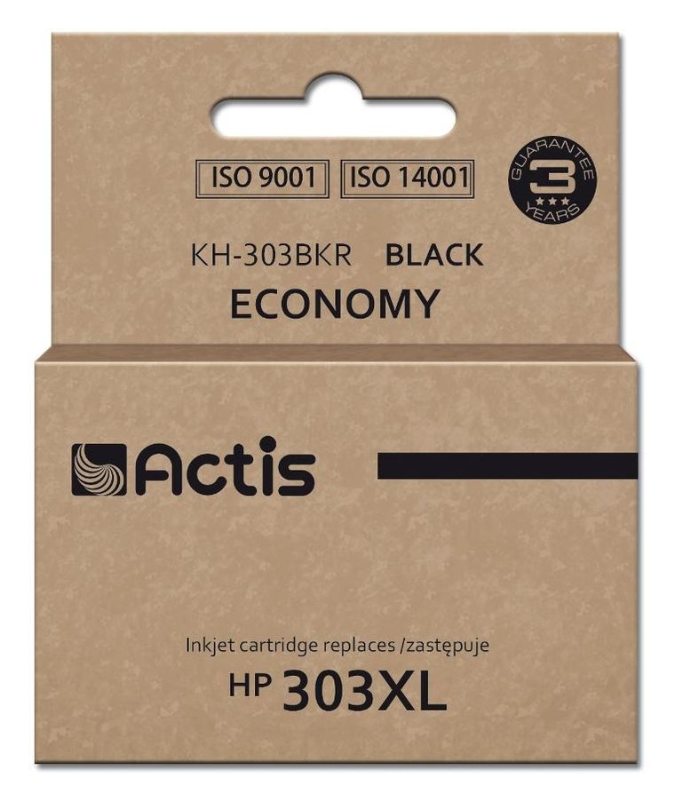 Actis, tusz do drukarki, KH-303BKR, zamiennik HP303XL T6N04AE, Premium, 20ml, 600 stron, czarny