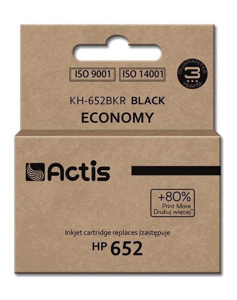 Actis, tusz do drukarki, KH-652BKR, zamiennik HP 652 F6V25AE, Standard, 15 ml, czarny