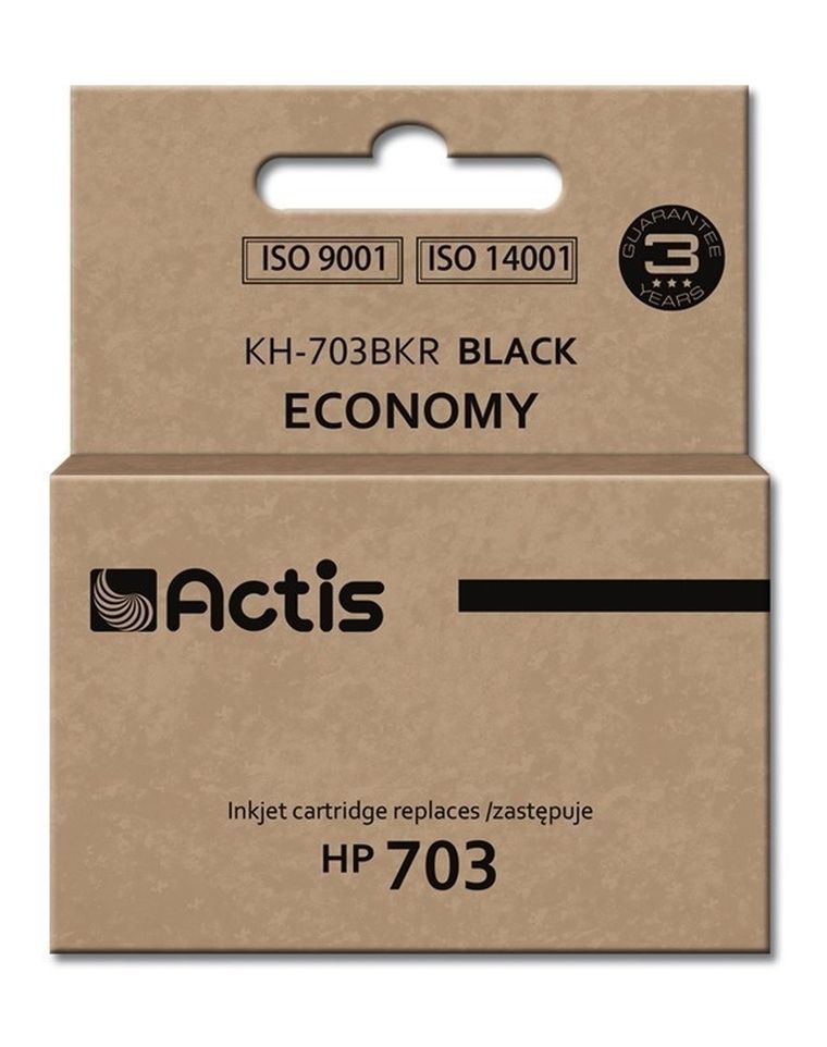 Actis, tusz do drukarki, KH-703BKR, zamiennik HP 703 CD887AE, Standard, 15 ml, czarny