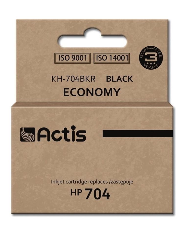 Actis, tusz do drukarki, KH-704BKR, zamiennik HP 704 CN692AE, Standard, 15 ml, czarny