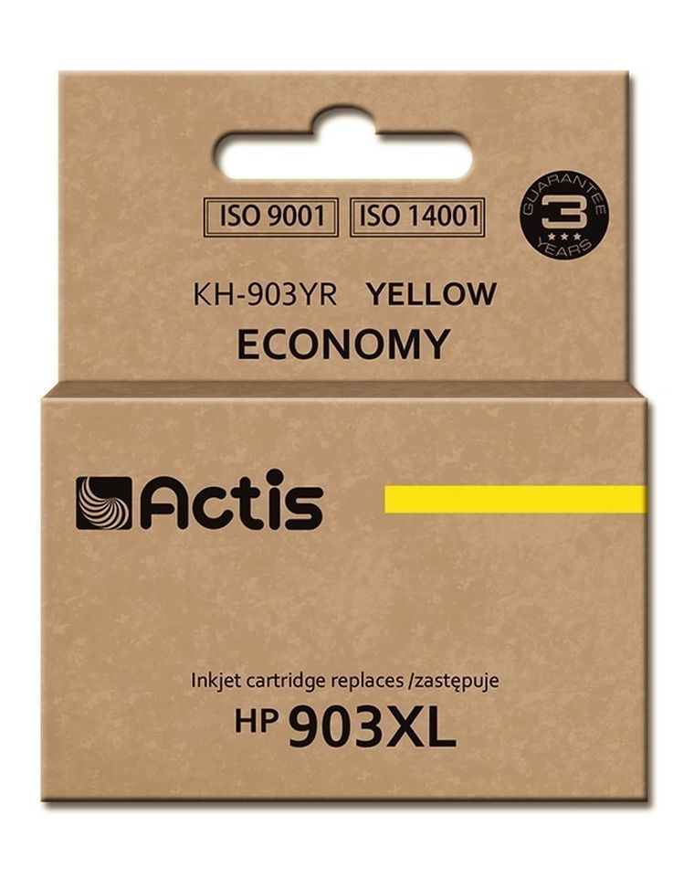 Actis, tusz do drukarki, KH-903YR, zamiennik HP 903XL T6M11AE, Premium, 12 ml, żółty