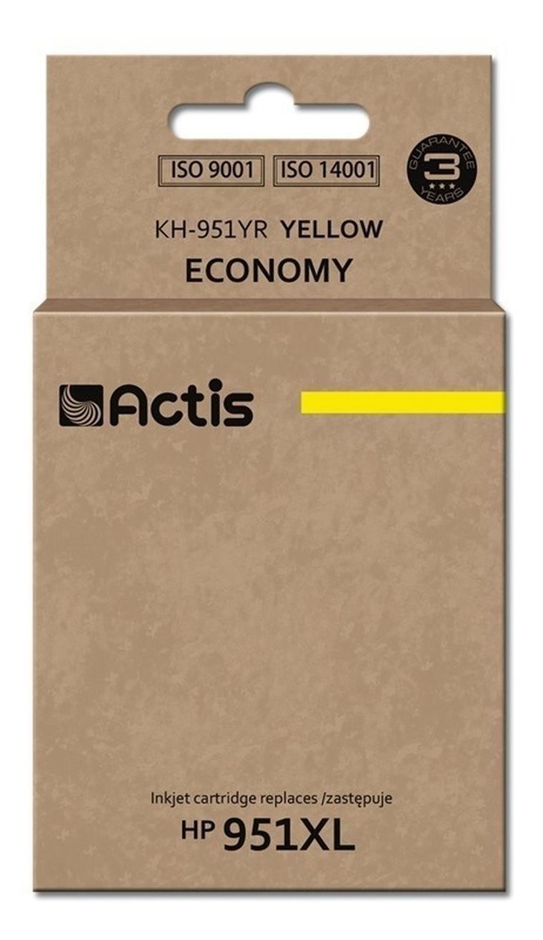 Actis, tusz do drukarki, KH-951YR, zamiennik HP 951XL CN048AE, Standard, 25 ml, żółty