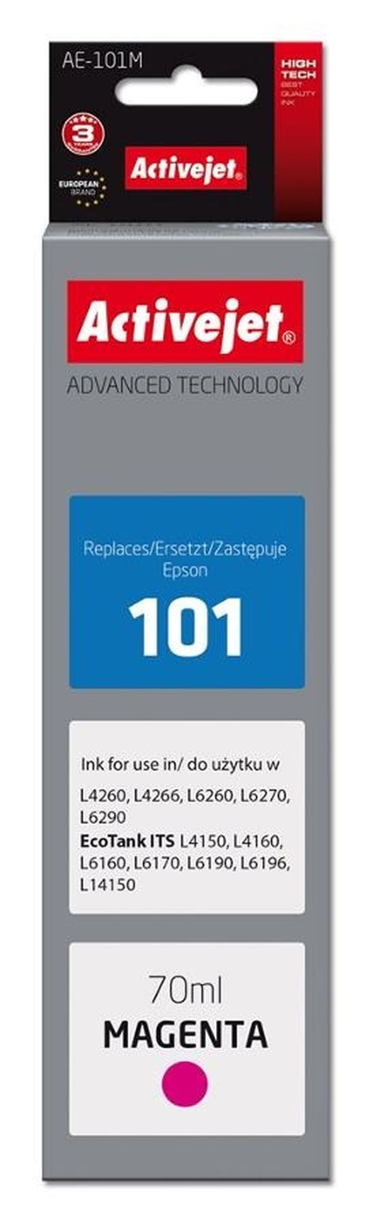 Activejet Ae-101m Tusz, zamiennik Epson 101; Supreme; 70 Ml; Czerwony