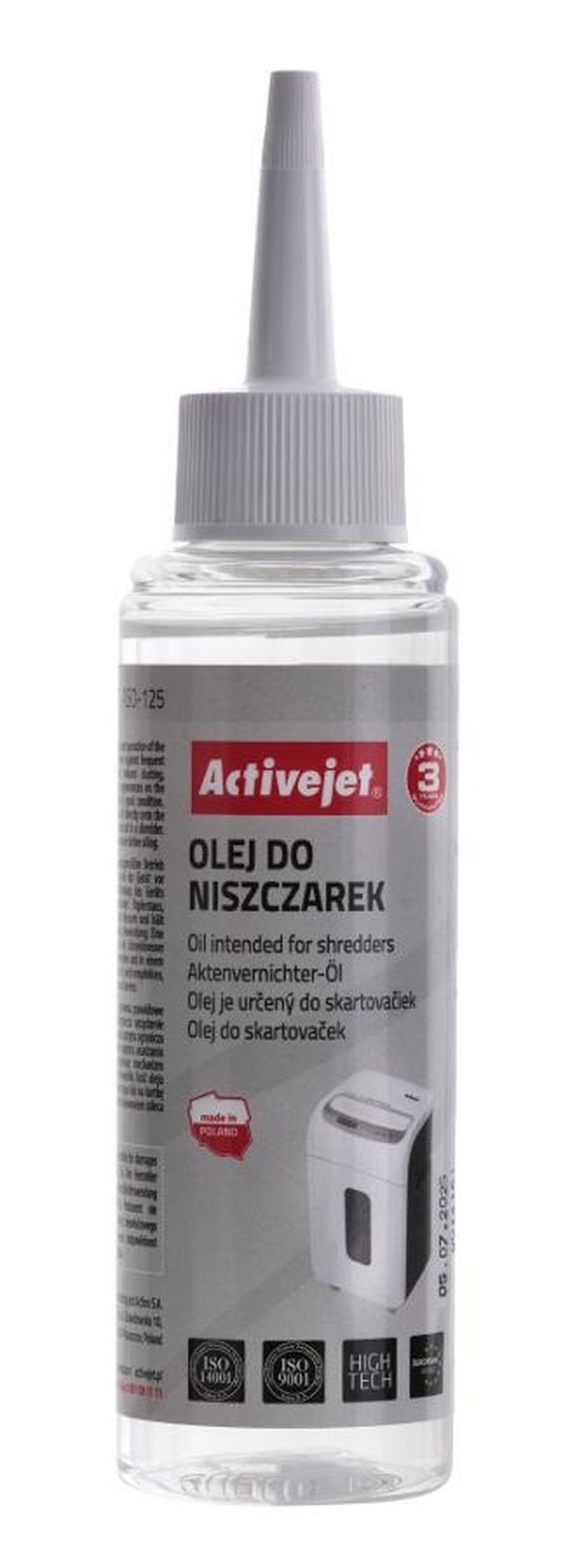 Activejet, olej do niszczarek, 125 ml