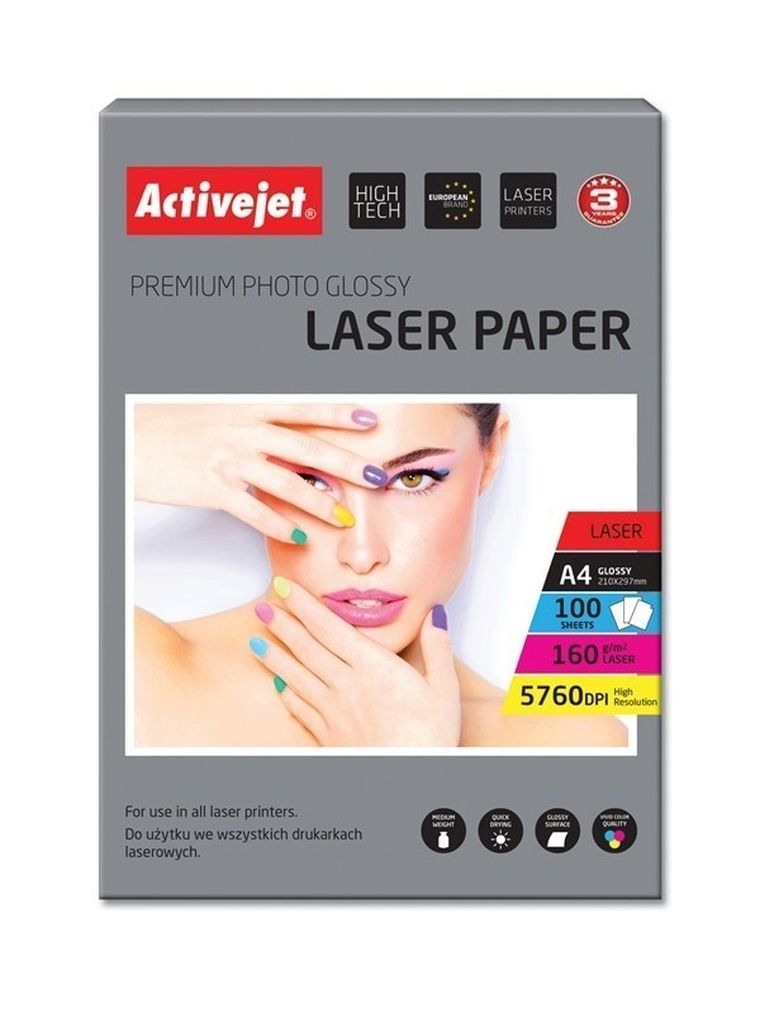 ActiveJet, papier fotograficzny, błysk, A4, 100 szt.