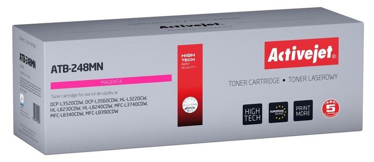 Activejet, toner do drukarki, ATB-248MN, zamiennik, Brother TN248M, Supreme, 1000 stron, czerwony