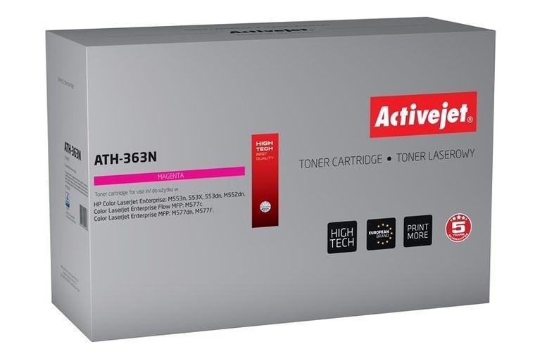 Activejet, toner do drukarki, ATH-363N, zamiennik HP 508A CF363A, Supreme, 5000 stron, czerwony
