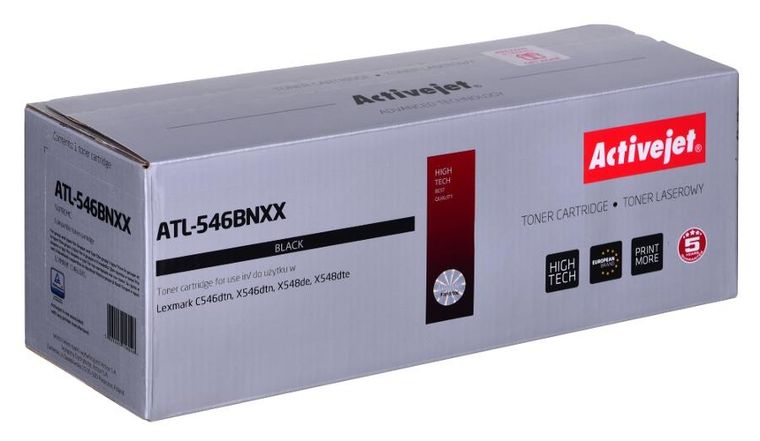 Activejet, toner do drukarki, ATL-546BNXX, zamiennik Lexmark C546U1KG, Supreme, 8000 stron, czarny