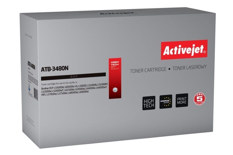 Activejet, toner do drukarki, zamiennik Brother TN-3480, Supreme, 8000 stron, czarny, ATB-3480N