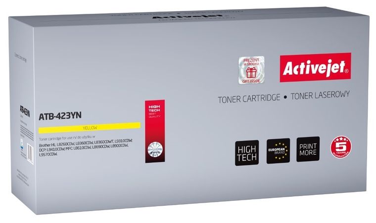 Activejet, toner do drukarki, zamiennik Brother TN-423Y, Supreme, 4000 stron, żółty, ATB-423YN