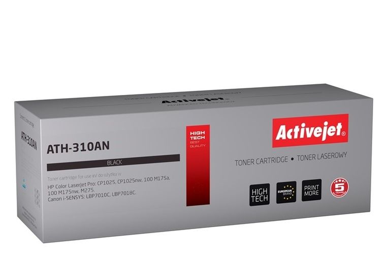 Activejet, toner do drukarki, zamiennik Canon, HP 126A CRG-729B, CE310A, Premium, 1200 stron, czarny, ATH-310AN