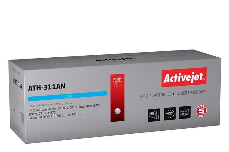 Activejet, toner do drukarki, zamiennik Canon, HP 126A CRG-729C, CE311A, Premium, 1000 stron, niebieski, ATH-311AN