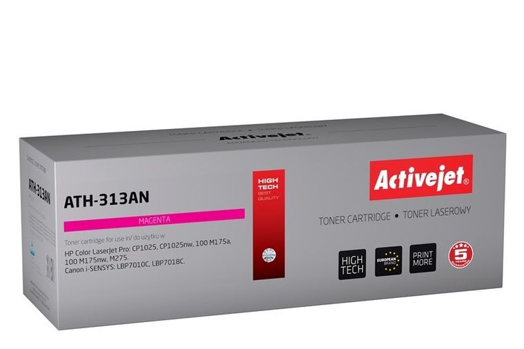 Activejet, toner do drukarki, zamiennik Canon, HP 126A CRG-729M, CE313A, Premium, 1000 stron, czerwony, ATH-313AN