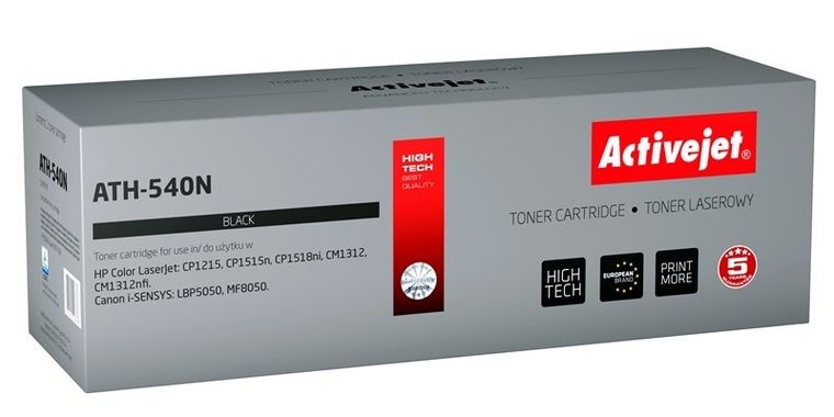 Activejet, toner do drukarki, zamiennik HP 125A CB540A, Canon CRG-716B, Supreme, 2400 stron, czarny, ATH-540N