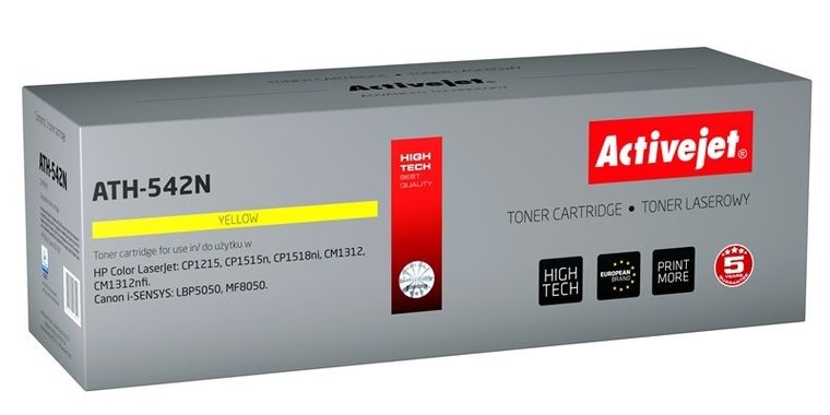 Activejet, toner do drukarki, zamiennik HP 125A CB542A, Canon CRG-716Y, Supreme, 1600 stron, żółty, ATH-542N