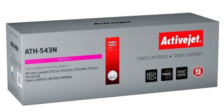 Activejet, toner do drukarki, zamiennik HP 125A CB543A, Canon CRG-716M, Supreme, 1600 stron, czerwony, ATH-543N