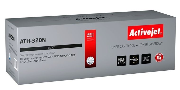 Activejet, toner do drukarki, zamiennik HP 128A CE320A, Supreme, 2000 stron, czarny, ATH-320N
