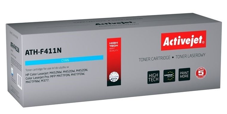 Activejet, toner do drukarki, zamiennik HP 410A CF411A, Supreme, 2300 stron, niebieski, ATH-F411N