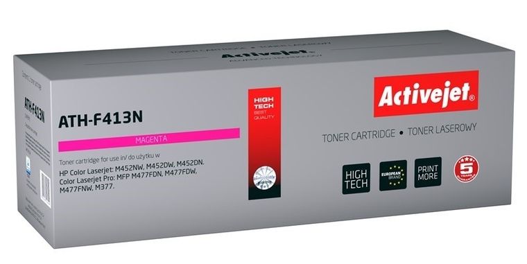 Activejet, toner do drukarki, zamiennik HP 410A CF413A, Supreme, 2300 stron, czerwony, ATH-F413N