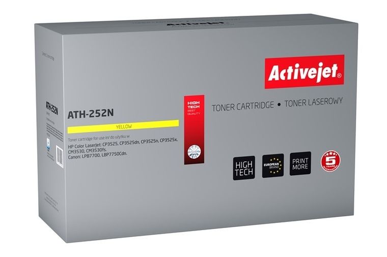 Activejet, toner do drukarki, zamiennik HP 504A CE252A, Canon CRG-723Y, Supreme, 7000 stron, żółty, ATH-252N