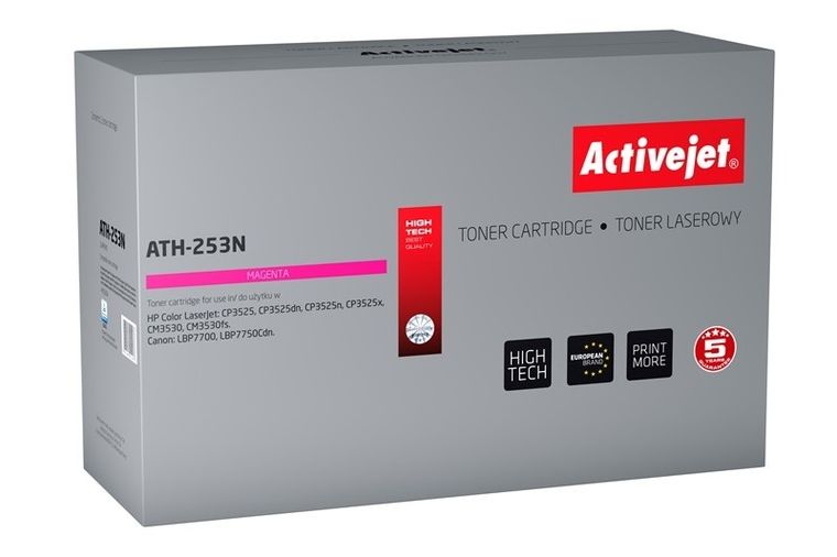 Activejet, toner do drukarki, zamiennik HP 504A CE253A, Canon CRG-723M, Supreme, 7000 stron, czerwony, ATH-253N
