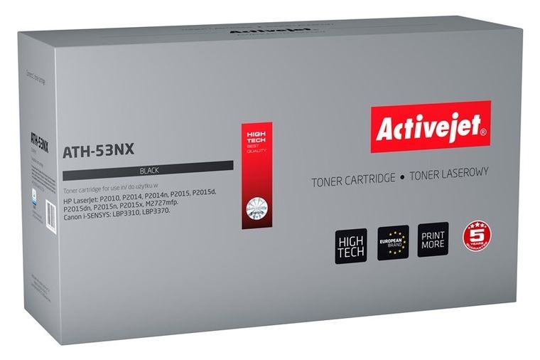 Activejet, toner do drukarki, zamiennik HP 53X Q7553X, Canon CRG-715H, Supreme, 7900 stron, czarny, ATH-53NX