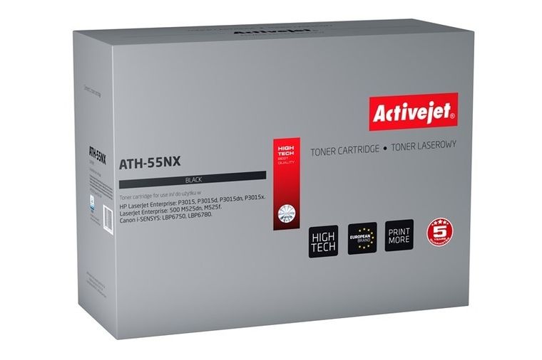 Activejet, toner do drukarki, zamiennik HP 55X CE255X, Canon CRG-724H, Supreme, 12500 stron, czarny, ATH-55NX
