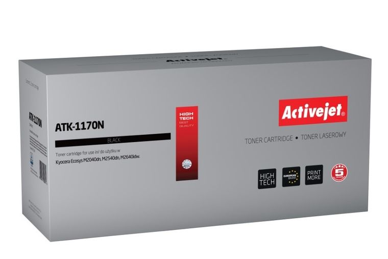 Activejet, toner do drukarki, zamiennik Kyocera TK-1170, Supreme, 7200 stron, czarny, ATK-1170N