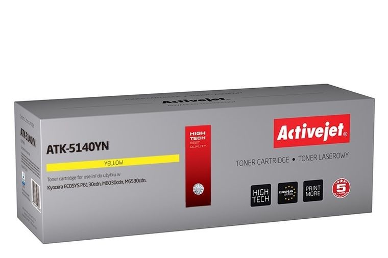 Activejet, toner do drukarki, zamiennik Kyocera TK-5140Y, ATK-5140YN