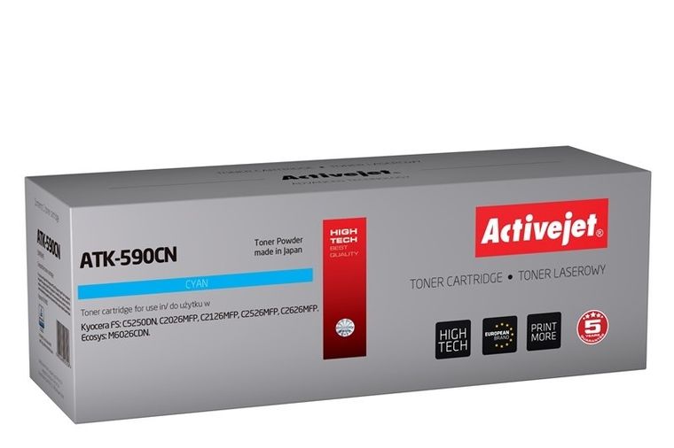 Activejet, toner do drukarki, zamiennik Kyocera TK-590C, Supreme, 5000 stron, niebieski, ATK-590CN