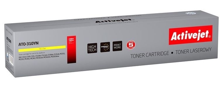 Activejet, toner do drukarki, zamiennik OKI 44469704, Supreme, 2000 stron, żółty, ATO-310YN